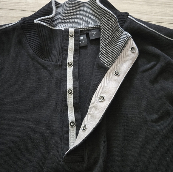 HUGO BOSS Sweater 1/4 Button Pullover Mock Funnel Neck Mens-Size XXL - Picture 3 of 9